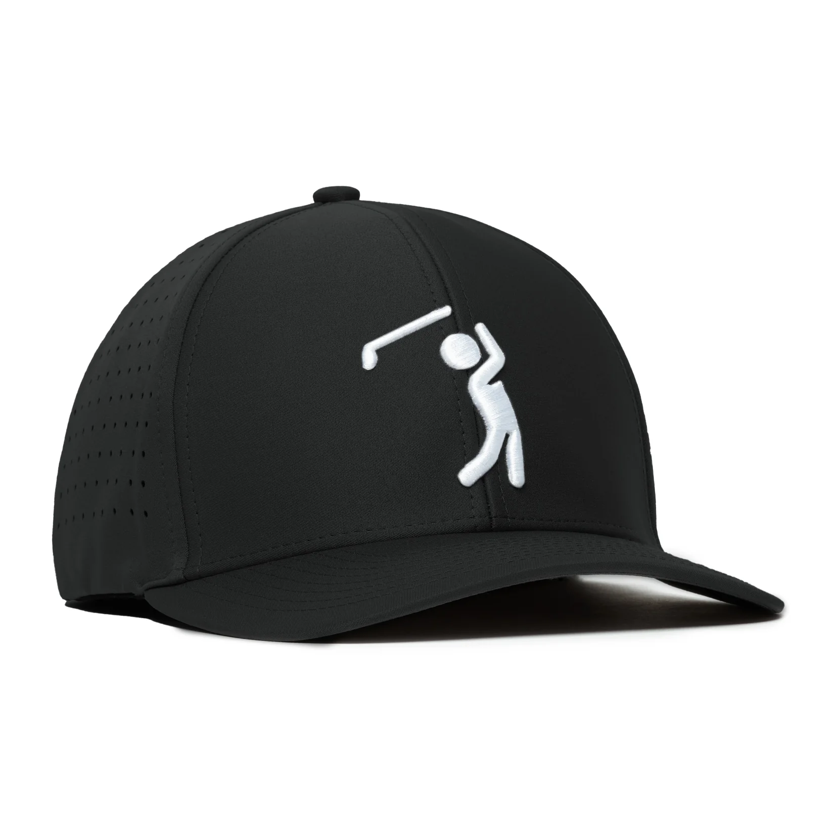 Bogeyman Black - Performance Golf Hat - Stretch Fit - Image 3