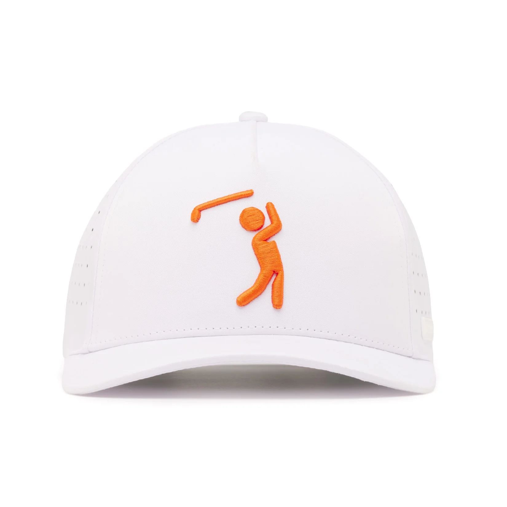 Bogeyman - White/Orange - Performance Golf Hat - Snapback - Image 2