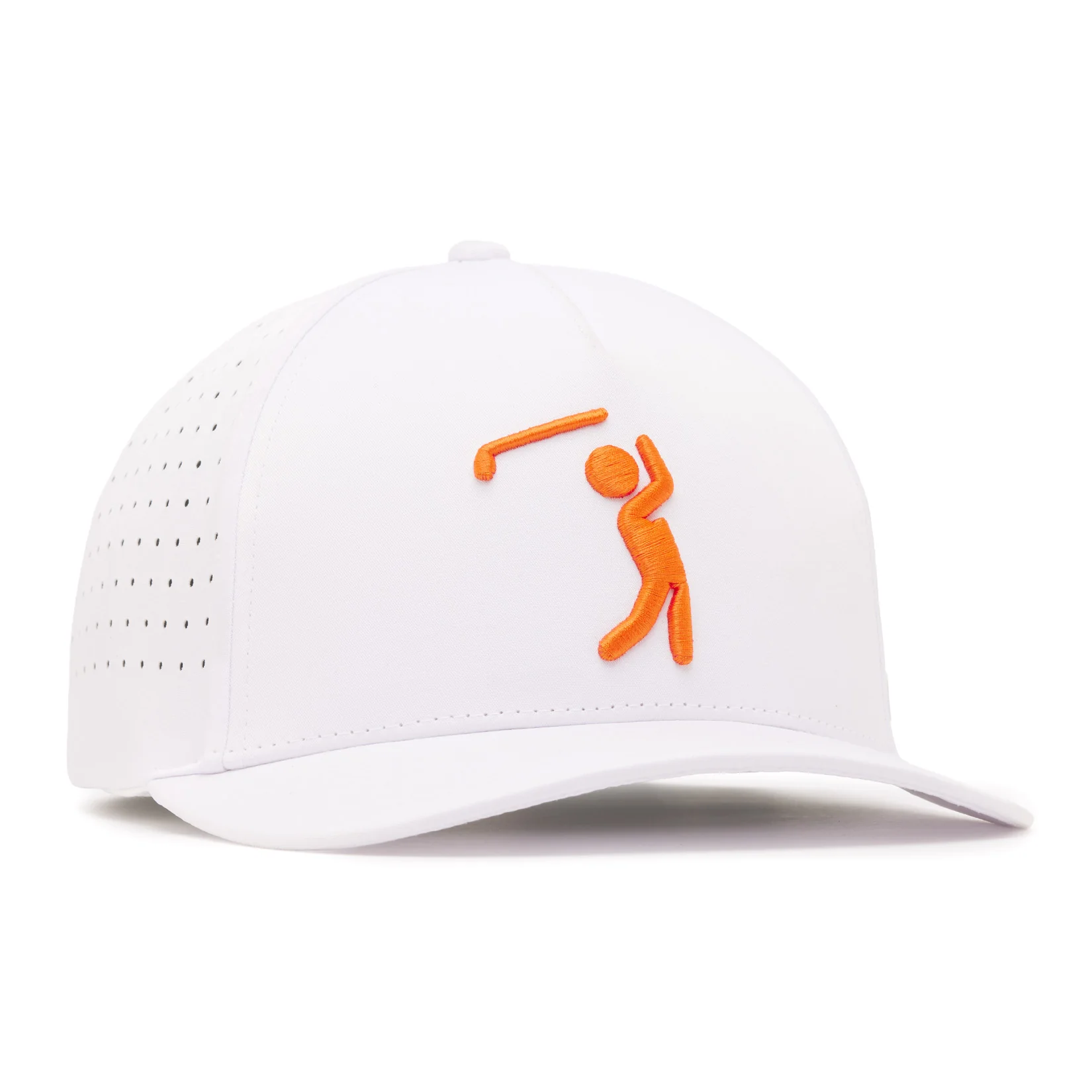 Bogeyman - White/Orange - Performance Golf Hat - Snapback - Image 3