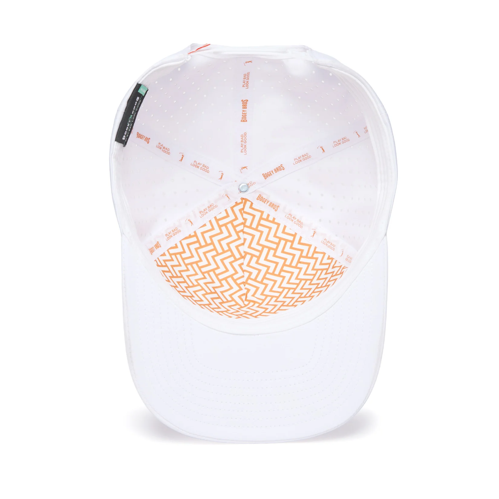 Bogeyman - White/Orange - Performance Golf Hat - Snapback - Image 5