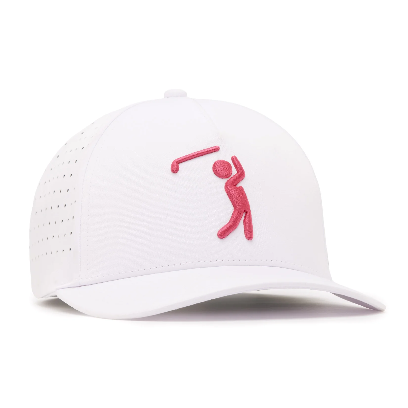 Bogeyman - White/Pink - Performance Golf Hat - Snapback - Image 3
