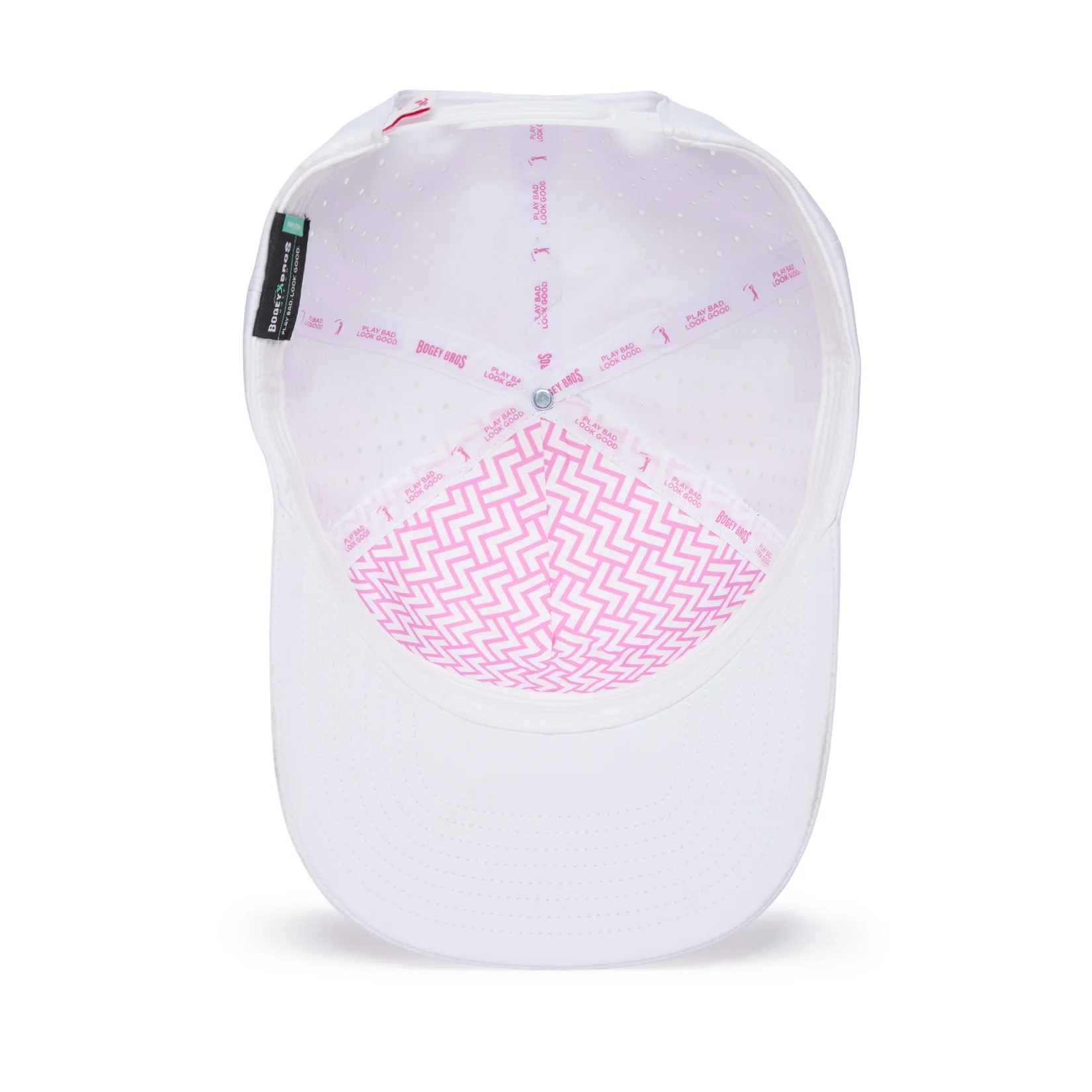 Bogeyman - White/Pink - Performance Golf Hat - Snapback - Image 5