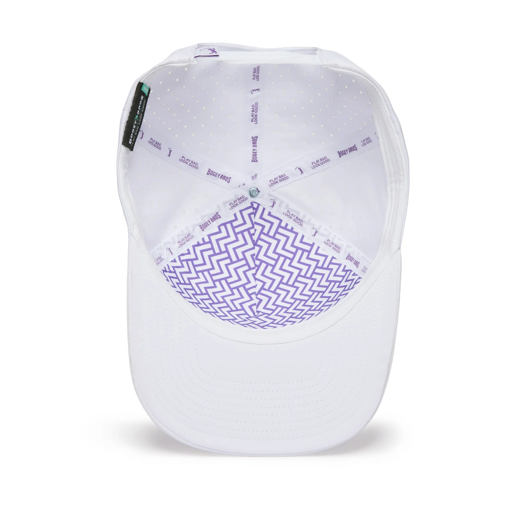 Bogeyman - White/Purple - Performance Golf Hat - Snapback - Image 5