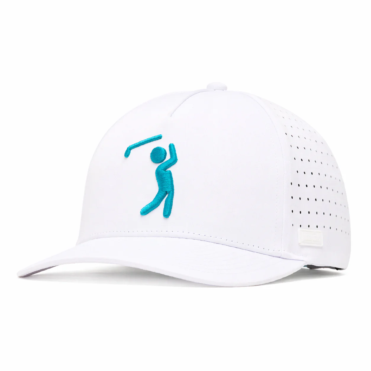 Bogeyman - White/Teal - Performance Golf Hat - Snapback