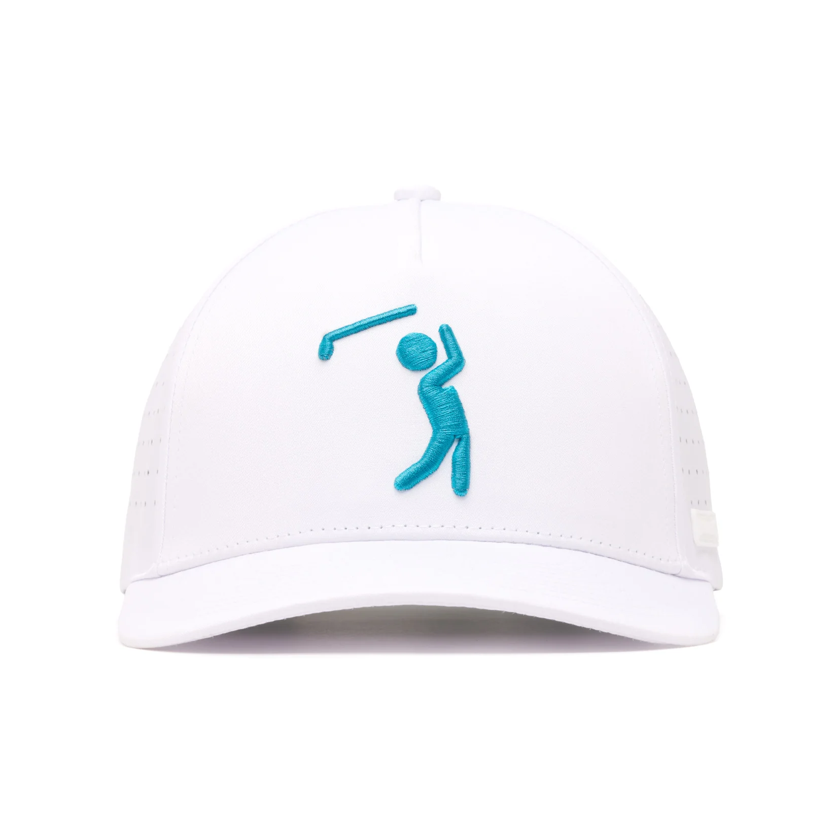 Bogeyman - White/Teal - Performance Golf Hat - Snapback - Image 2