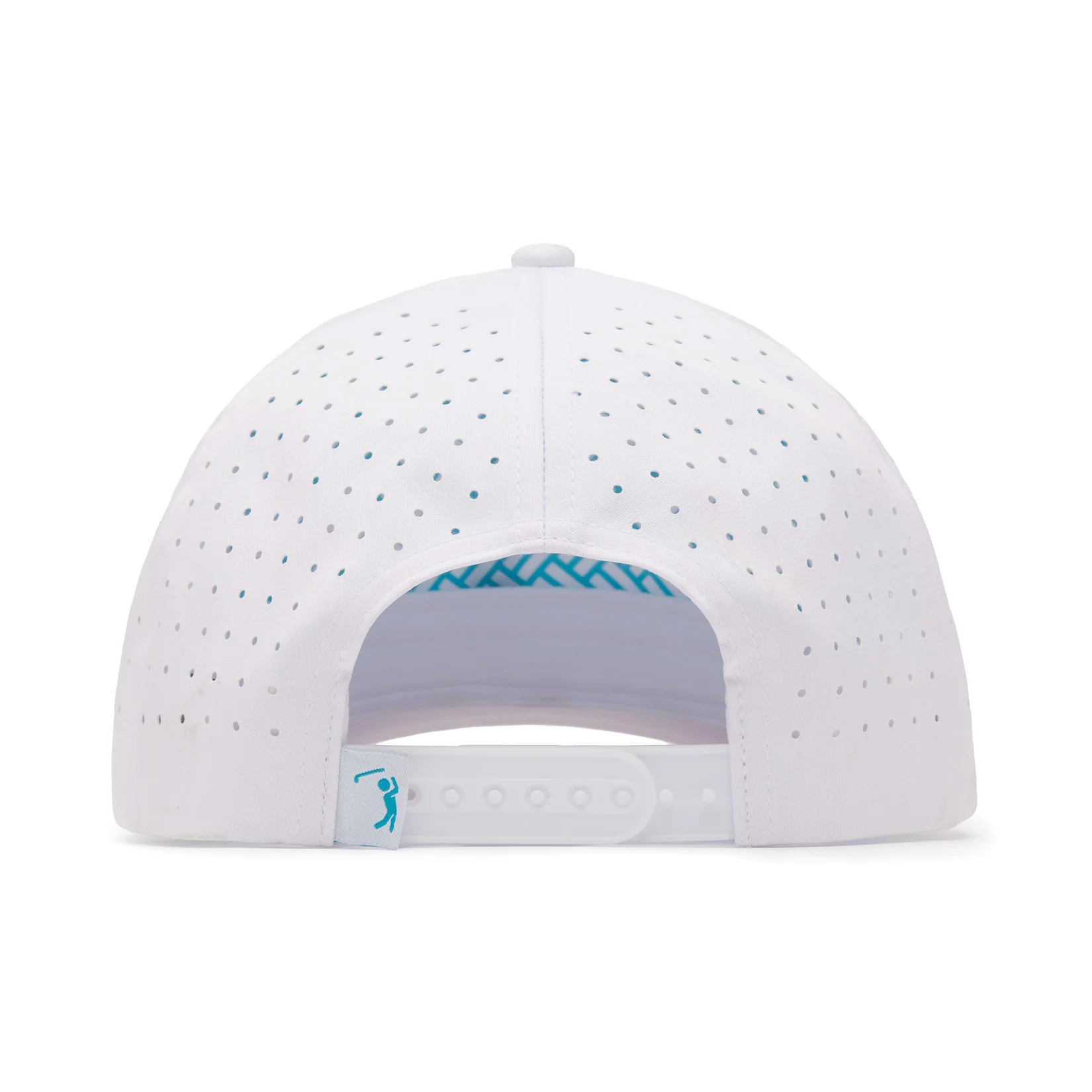 Bogeyman - White/Teal - Performance Golf Hat - Snapback - Image 4