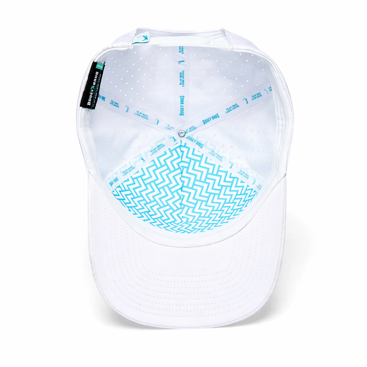 Bogeyman - White/Teal - Performance Golf Hat - Snapback - Image 5