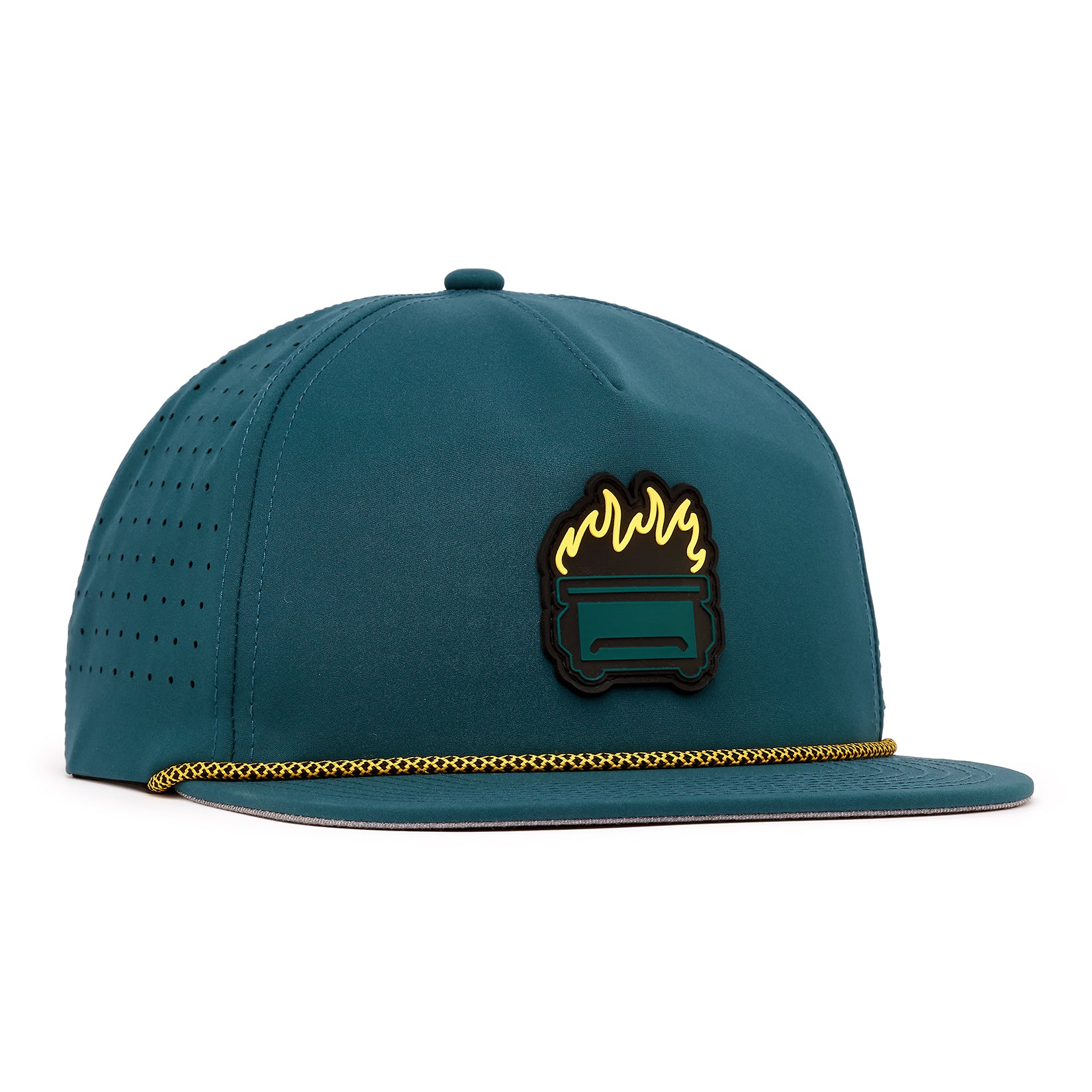 Dumpster Fire - Unstructured Flat Bill Hat - Snapback - Image 3