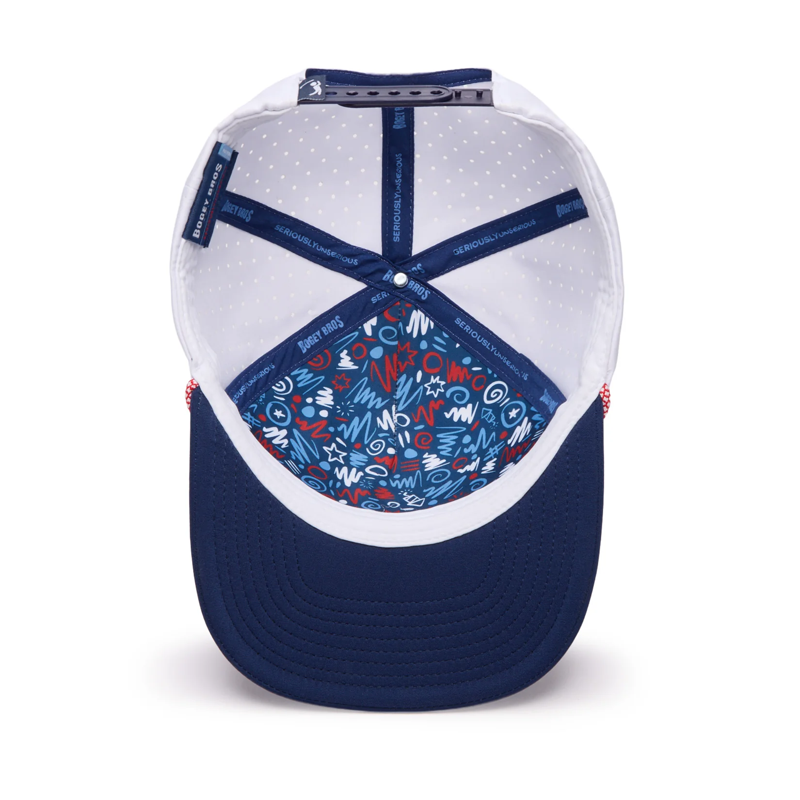Majesty Bogeyman White/Blue - Performance Golf Rope Hat - Snapback - Image 5